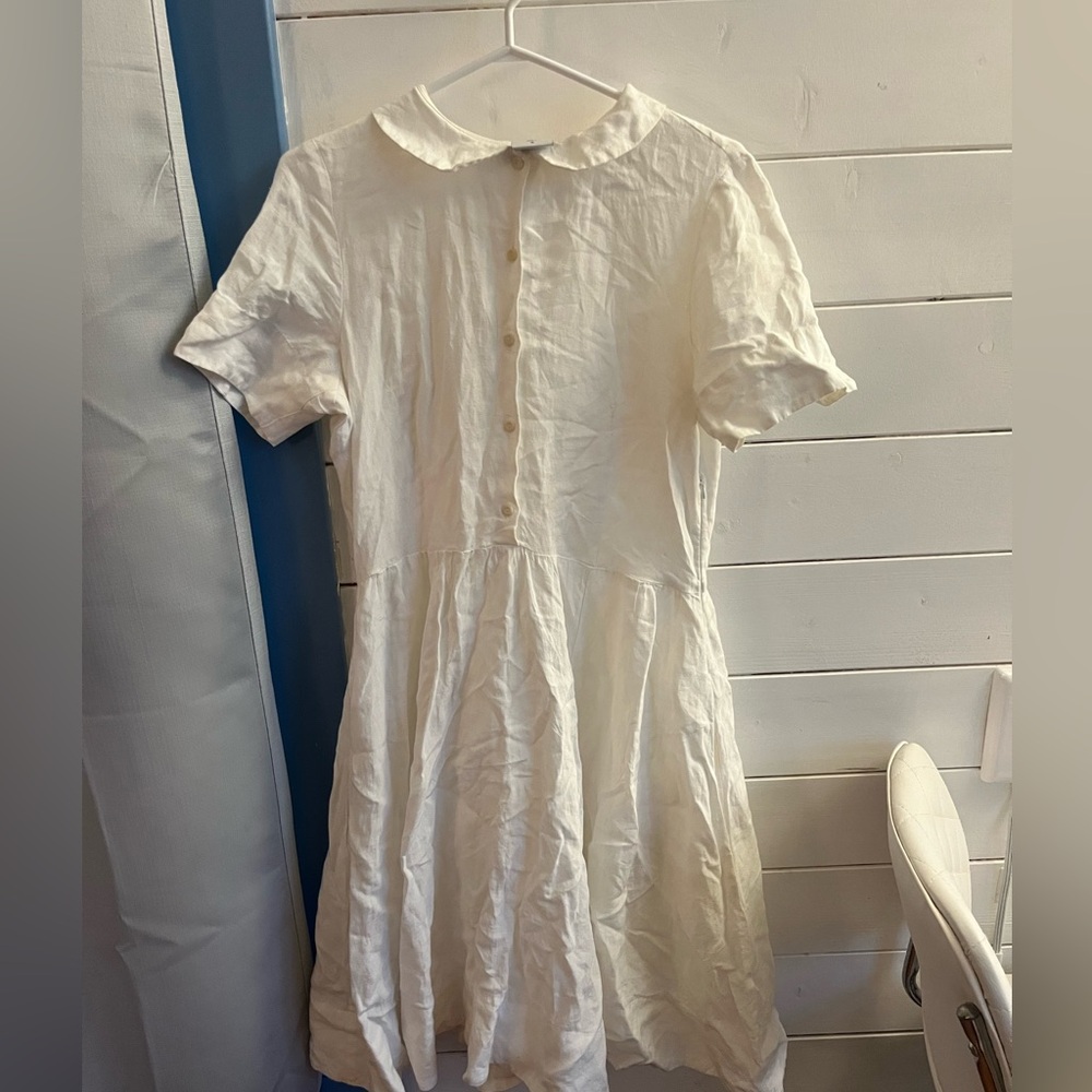 White mini classic dress son de flor size s